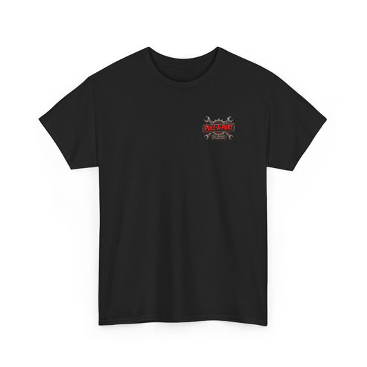 Pull-A-Part Halloween T-Shirt — Pumpkin Head Mechanic 'Good Cards Don't Die, They Get Reused'