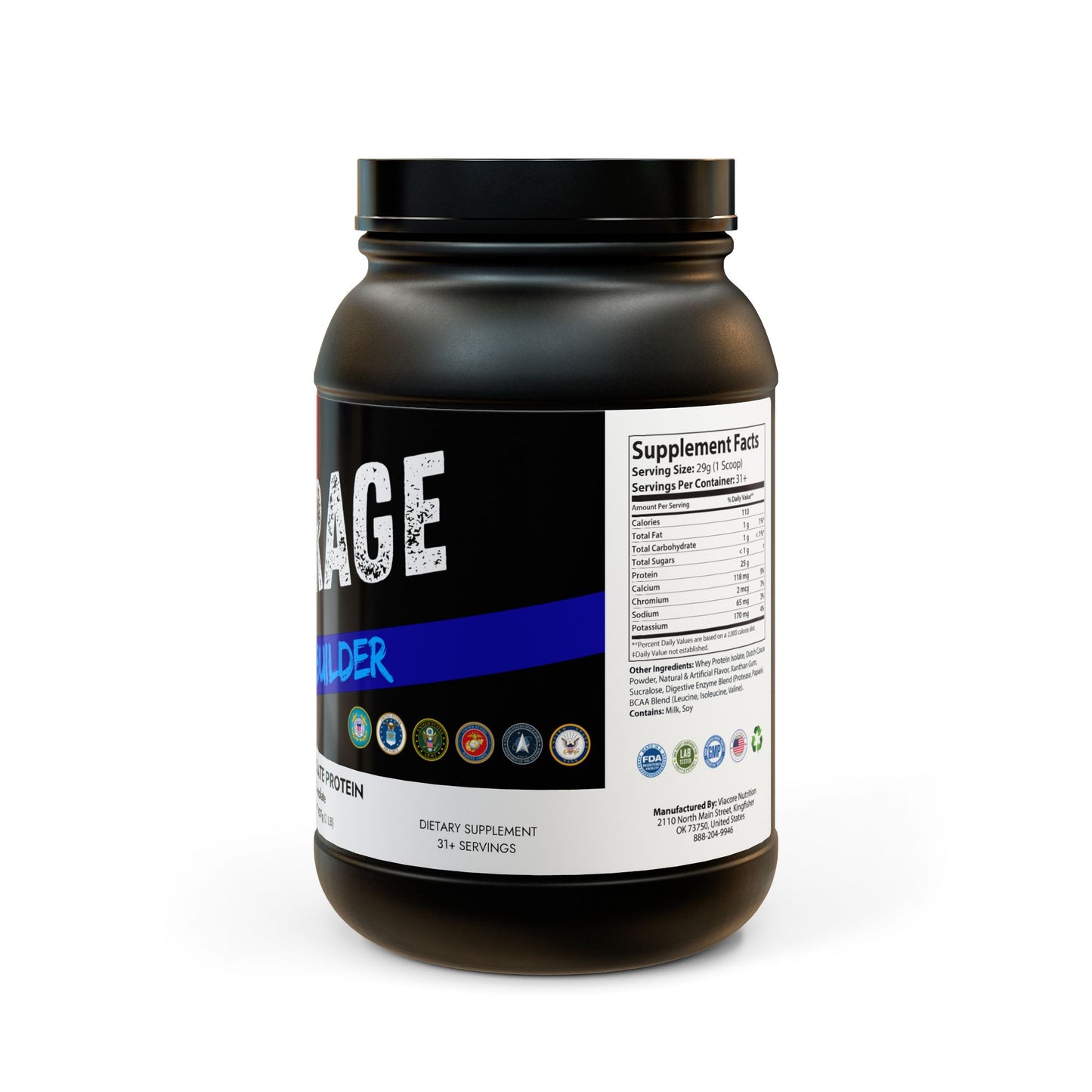 Barrage Whey Isolate Protein Supplement (907g, 2lb)